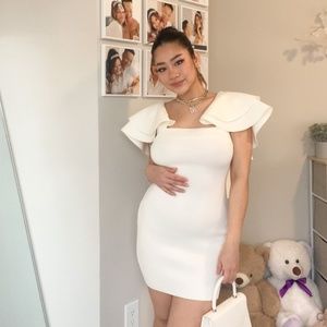 White Wedding Ruffle Dress